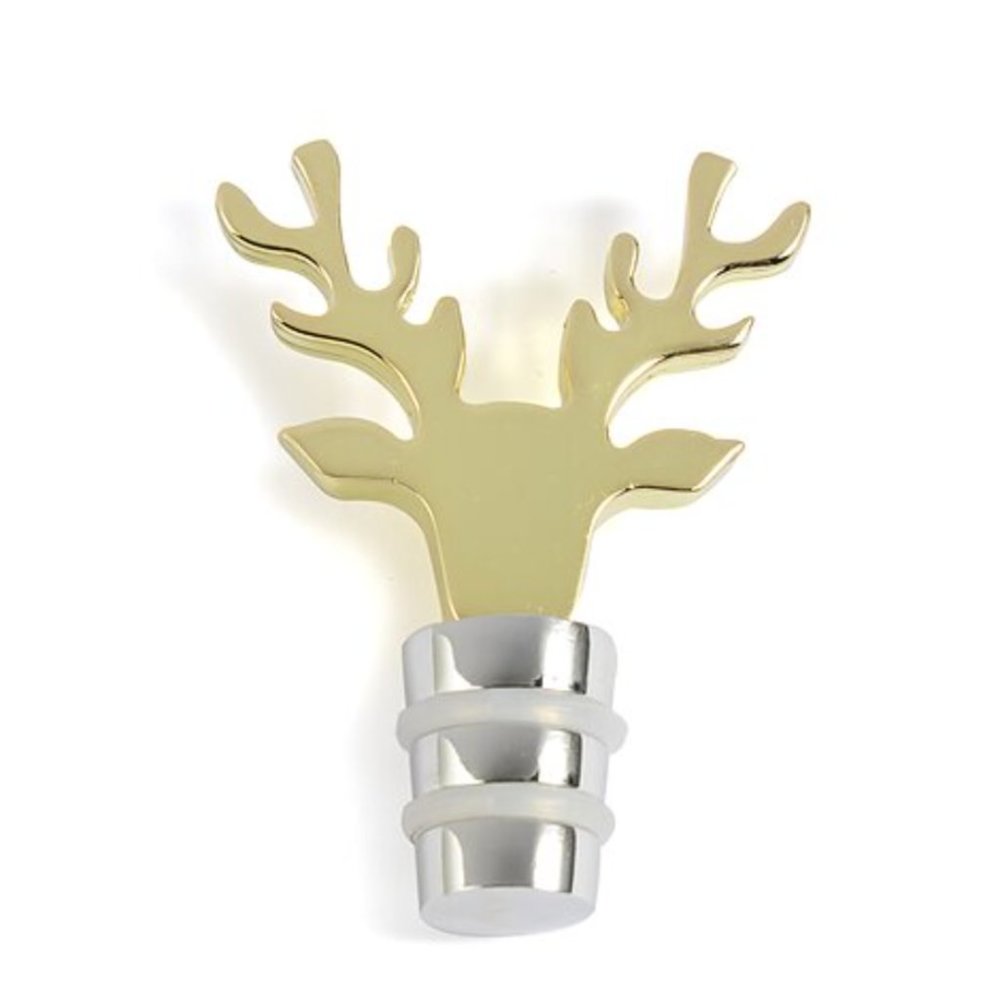 NEW Shiraleah Gold Reindeer Bottle Stopper